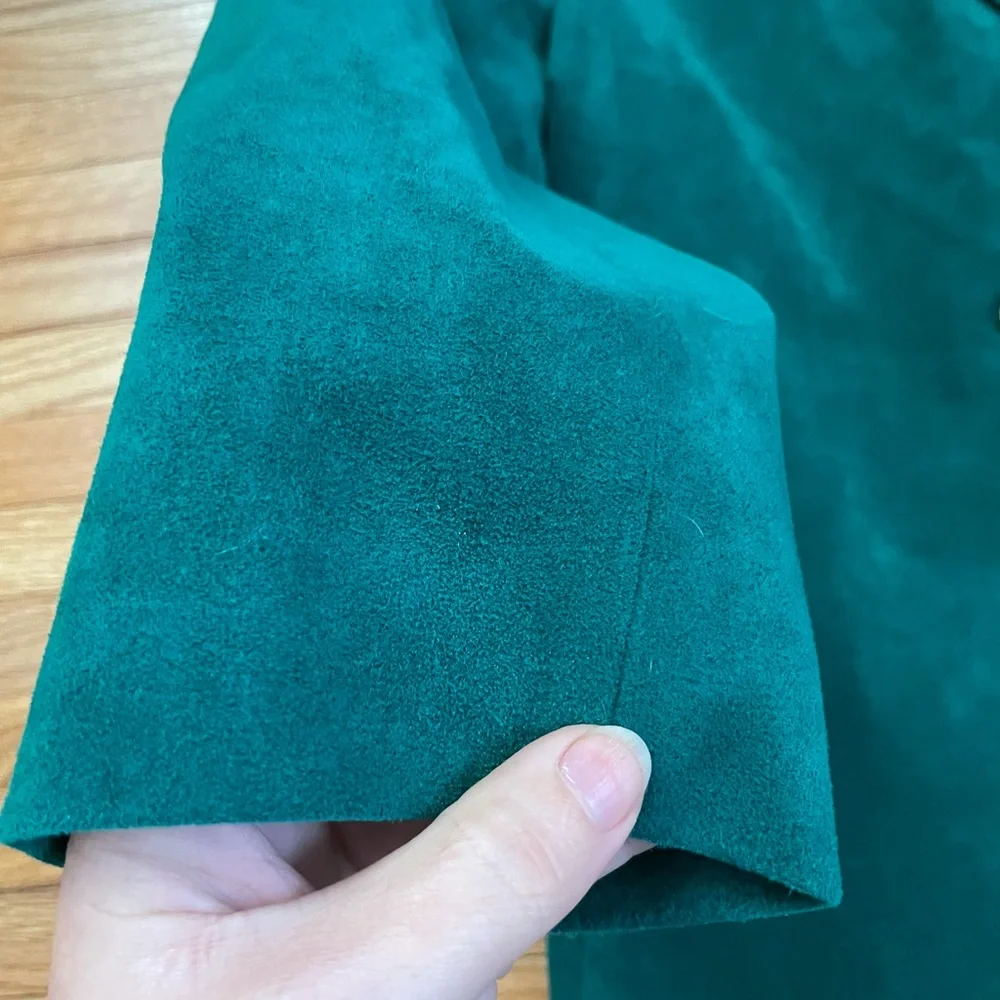 Vintage Emerald Green Faux Suede Blazer - Picture 5 of 16